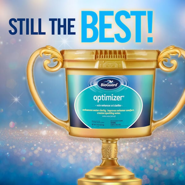 BioGuard® Optimizer® is a premium water enhancer that helps to maintain water balance all season long. It improves overall program efficiency while softening pool water and enhancing clarity